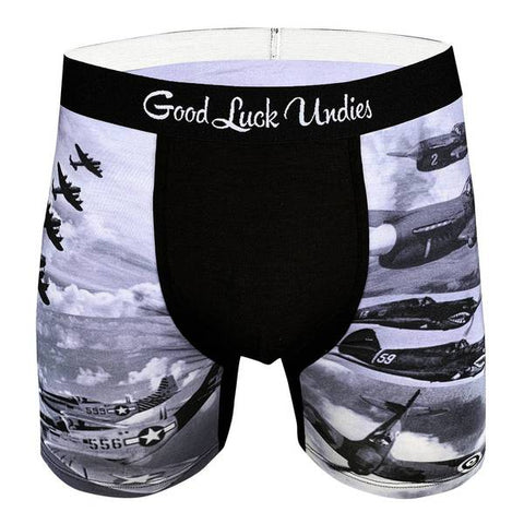 Good Luck Undies Boxer Briefs - Vintage Fighter Planes at FreeShippingAllOrders.com - Good Luck Sock - Boxer Briefs