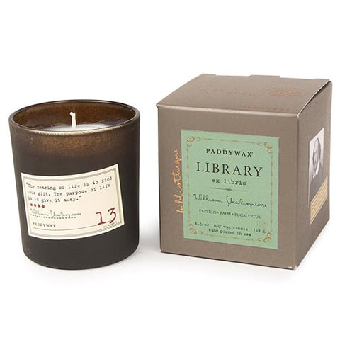 Paddywax Library Candle 6.5 Oz. - William Shakespeare at FreeShippingAllOrders.com - Paddywax - Candles