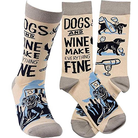 Primitives by Kathy Socks - Dogs and Wine at FreeShippingAllOrders.com - Primitives by Kathy - Socks