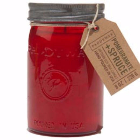 Paddywax Relish Jar 9.5 Oz. - Pomegranate & Spruce at FreeShippingAllOrders.com - Paddywax - Candles