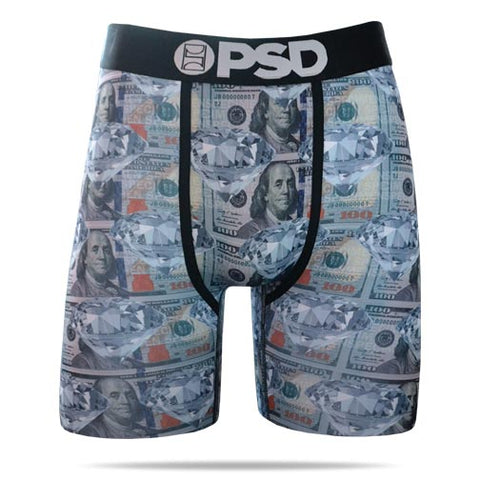 PSD Underwear Boxer Briefs - Money Diamond at FreeShippingAllOrders.com - PSD Underwear - Boxer Briefs