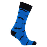 Socks n Socks Men's Crew Socks - Navy Mustache at FreeShippingAllOrders.com - Socks n Socks - Socks
