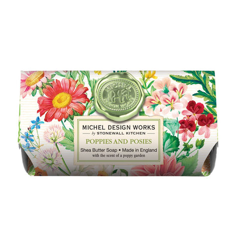 Michel Design Works Bath Soap Bar 9 Oz. - Poppies and Posies at FreeShippingAllOrders.com - Michel Design Works - Bar Soaps