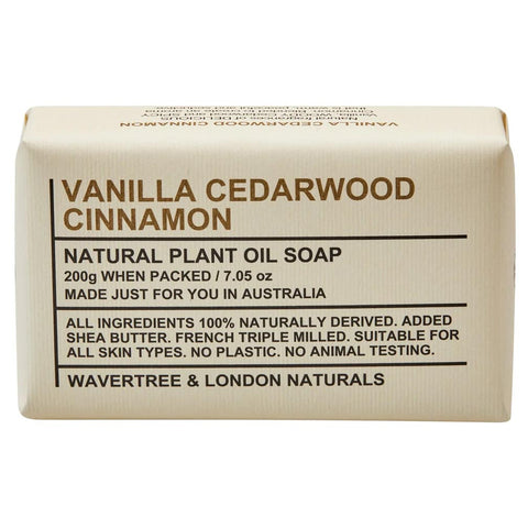 Australian Soapworks Wavertree & London 200g Soap - Vanilla Cedarwood Cinnamon at FreeShippingAllOrders.com - Australian Natural Soapworks - Bar Soaps